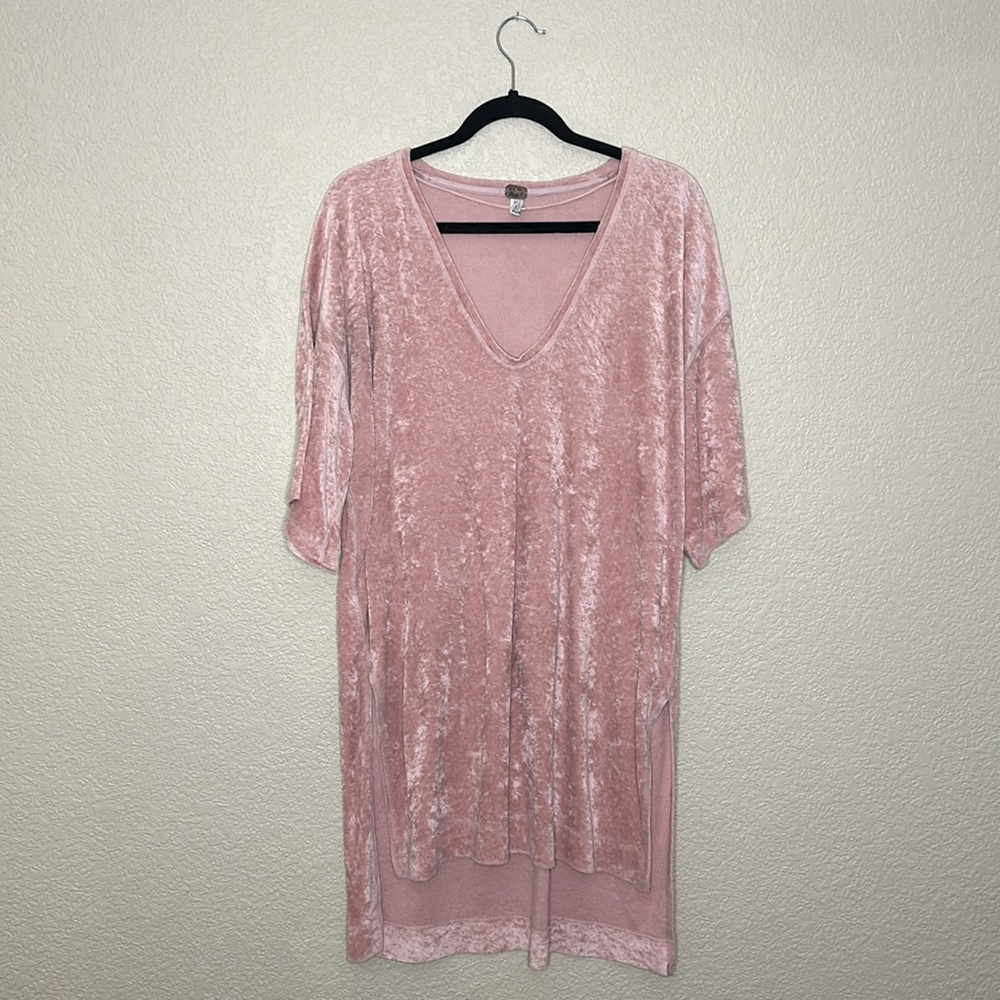 FREE PEOPLECrushed Velvet Oversized WE THE FREE Tee Dress Tunic, sz S